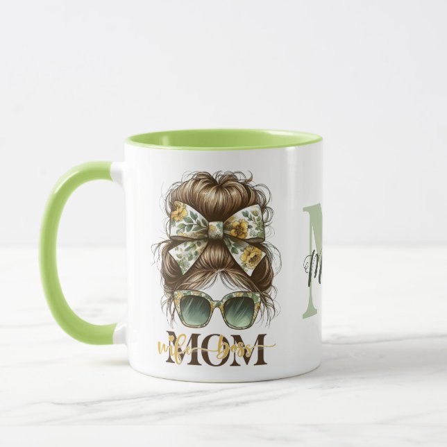 Taza Desordenado y verde madre mamá esposa jefe (Izquierda)