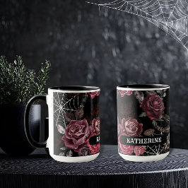 Taza Despedida de soltera gótica floral oscura y sombrí