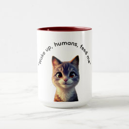 Taza Despertar humanos alimentame gato Mug
