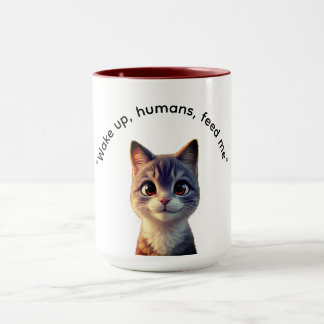 Taza Despertar humanos alimentame gato Mug