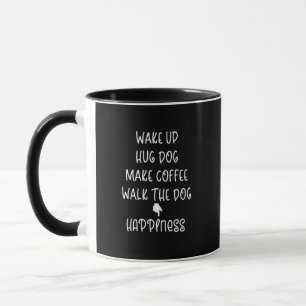 Taza Despierta, Perro Abrazo... Happiness Black Coffee