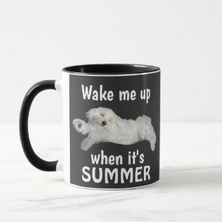 Taza Despiértame cuando sea un maltés divertido en vera