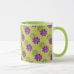 Taza Desplazamiento n Flores (púrpura/cal)