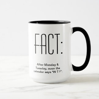 Taza Después de lunes y de martes, incluso el