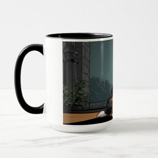 Taza Dessin chien berger australien dans une rue (Izquierda)