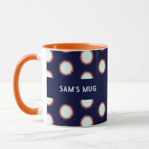 Taza Destello azul y naranja Agrega el nombre Patrón fu