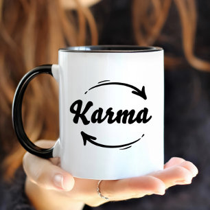 Taza Destino Karma Cita Divertida Vida Tipografía Moder