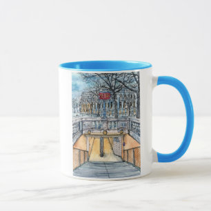 Taza Destinos  Entrada de metro Vintage acuarela