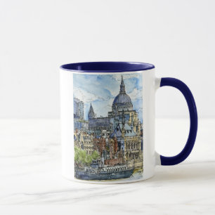 Taza Destinos   Watercolor River Thames Waterfront