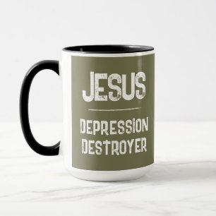 Taza Destructor de la Depresión Jesús Verde Olivo Ejérc