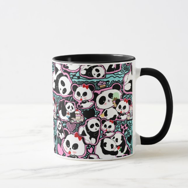 Taza ¡Detén El Panda! Panda Doodles (Derecha)