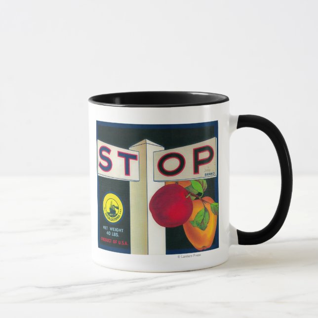 Taza Detener Apple Crate LabelCutler, CA (Derecha)