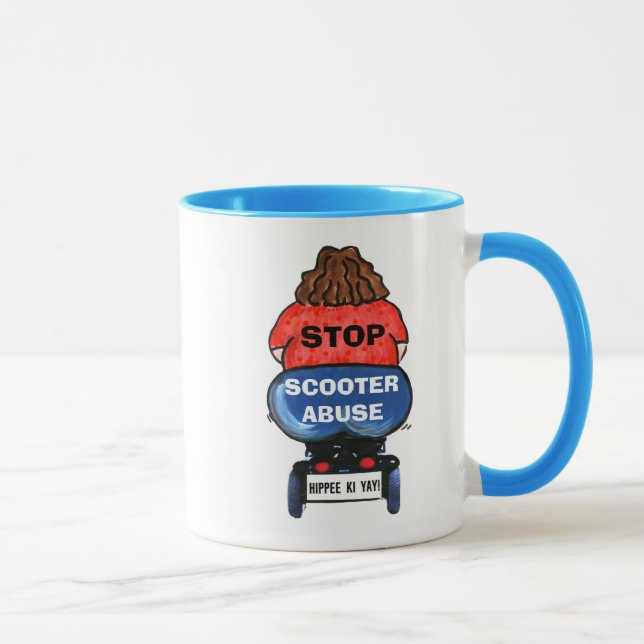 Taza DETENER EL ABUSO DE SCOOTER Con Sencillo Programa  (Derecha)