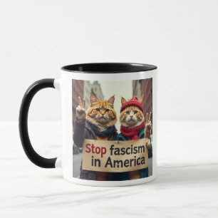 Taza Detener el movimiento de resistencia al gato fasci