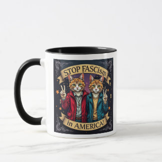 Taza Detener el movimiento de resistencia al gato fasci