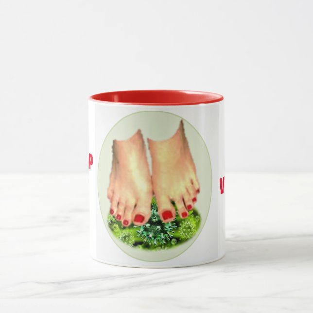 TAZA DETENER EL VIRUS RED COFFEE MUG (Centro)