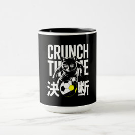 Taza Determined Kawaii Soccer Cat Mug - Japanese Kanji