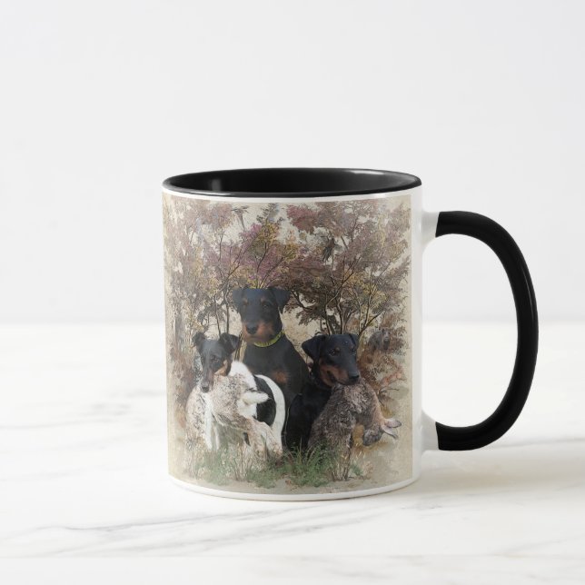 Taza Deutscher Jagdterrier Square Wall Clock Coffee Mu (Derecha)