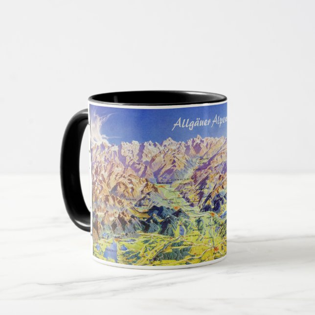 Taza " Deutschland: 2021 - Allgäuer Alpen Panorama Tass (Anverso izquierdo)