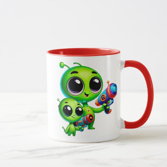 Taza Deux extraterrestres super mignons à l'attaque. (Derecha)