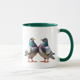 Taza Deux pigeons qui discutent.