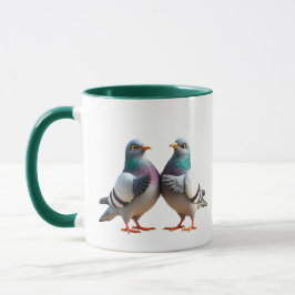 Taza Deux pigeons qui discutent.