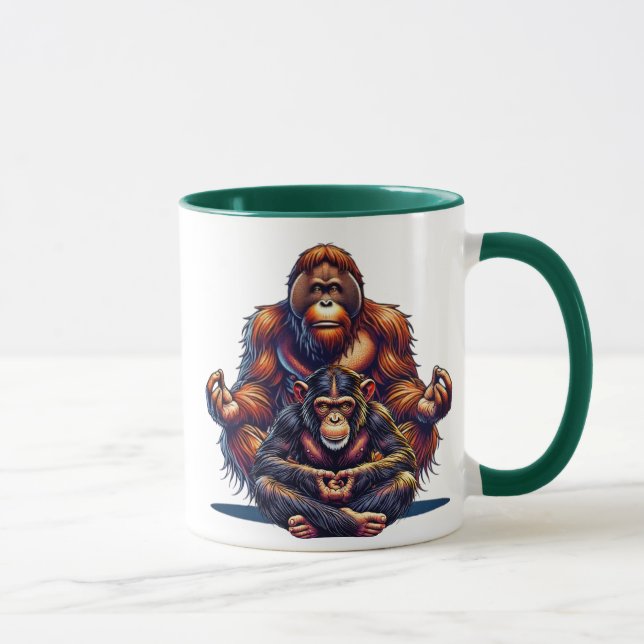 Taza Deux singes zen qui méditent. (Derecha)