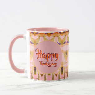 Taza Día de Acción de Gracias Rosa Feliz