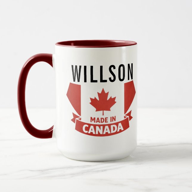 Taza Día de Canadá floral | Lindo canadiense  (Izquierda)