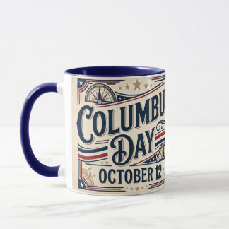 Taza Día de Columbus 12 de Octubre Vintage Patrimonio A