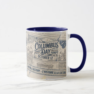 Taza Día de Columbus 12 de Octubre Vintage Patrimonio A