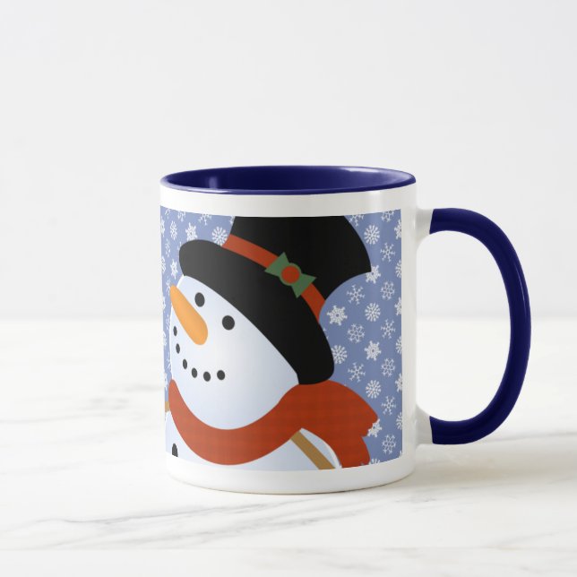 Taza Día de fiesta de la ventisca del muñeco de nieve (Derecha)