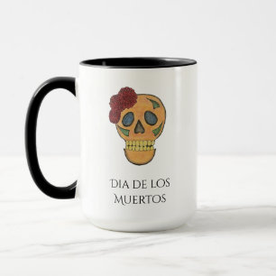 Taza Día de Halloween del Cráneo de Azúcar Muerto