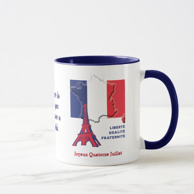 Taza Día de la Bandera Francesa Patriótica (Derecha)