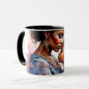 Taza Día de la Madre Arte de Amor Acuarela Africana