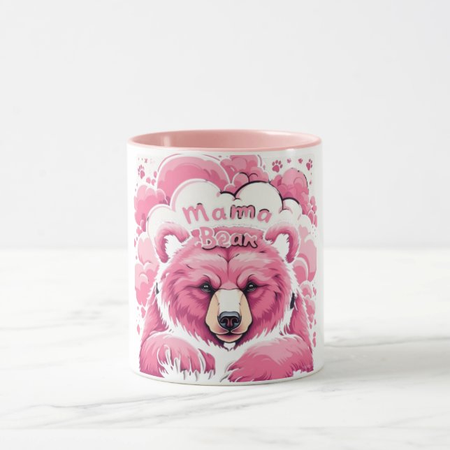 Taza Día de la Madre de impresión de pintura rosa Mama  (Centro)