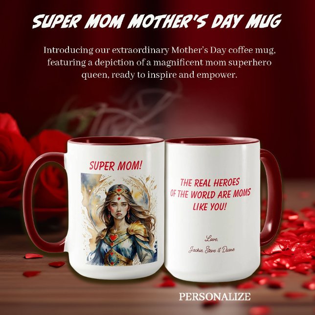 Taza Día de la madre de la supermamá (Subido por el creador)
