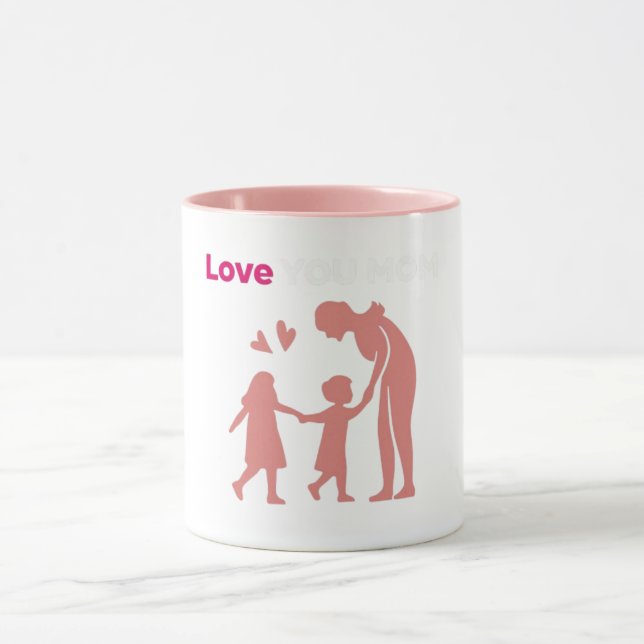 Taza Día de la Madre de Silhouette de la familia Love Y (Centro)
