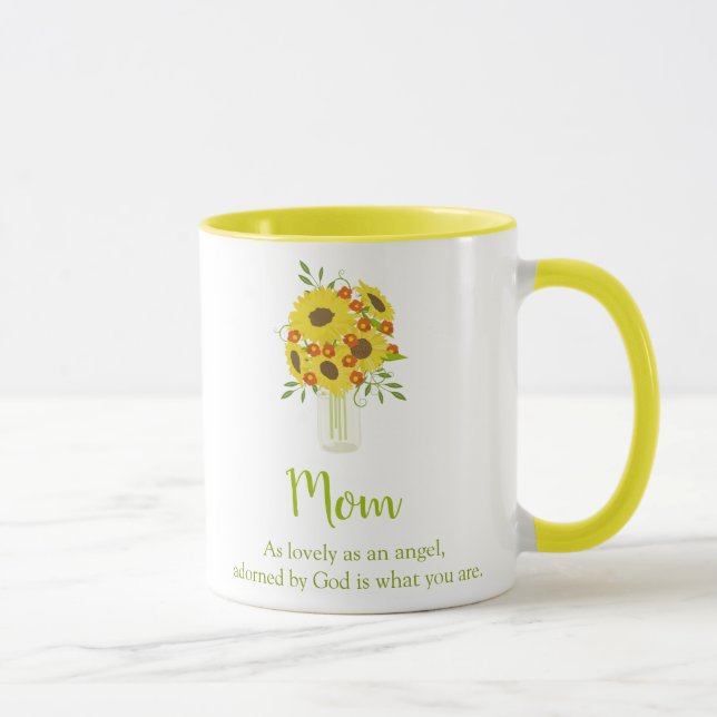 Taza Día de la madre del girasol brillante (Derecha)