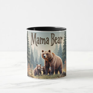 Taza Día de la Madre forestal Brown Mama Bear Cubs