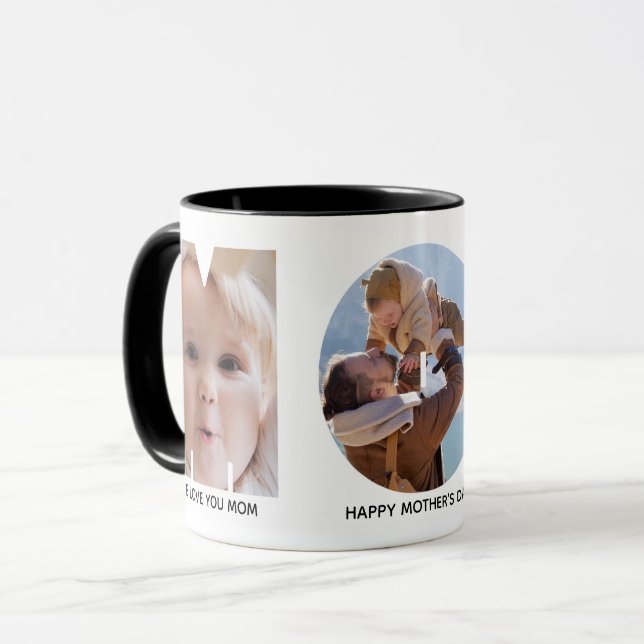 Taza Día de la madre MOM Collage de fotos Mug (Anverso izquierdo)