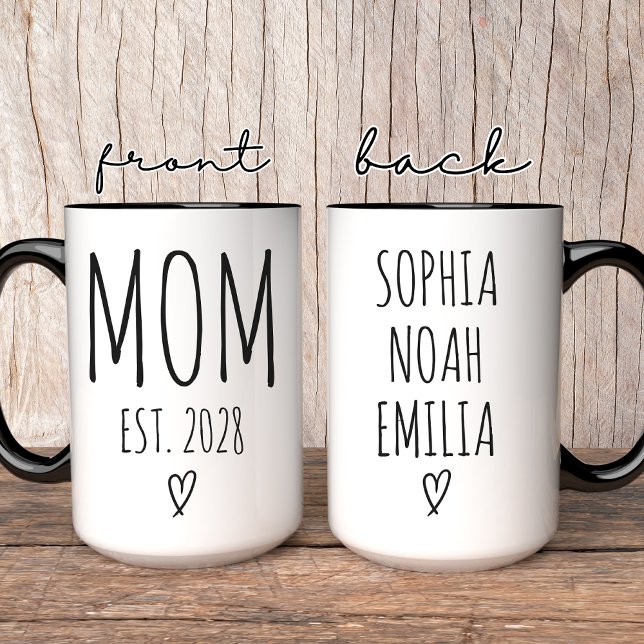 Taza Día de la Madre | Nombres personalizados de mamá c (custom mom mug, mothers day mug, mom coffee cup, new mom gift, expecting mom mug, baby shower mug,)