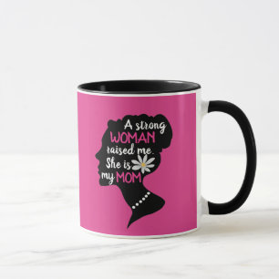 Taza Día de la madre rosa, una mujer fuerte inspiradora