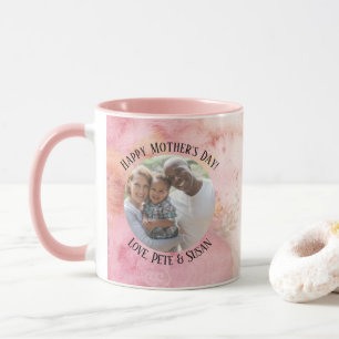 Taza Día de la Madre Rosa Verde Acuarela Tie-Dye