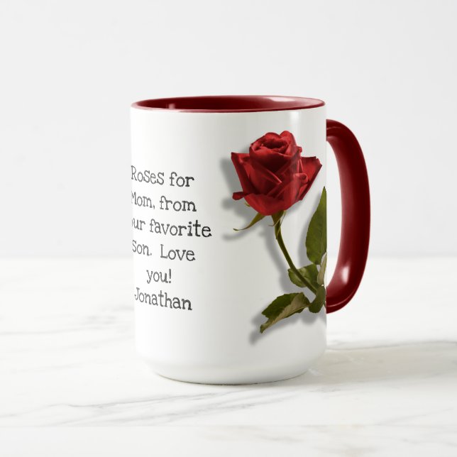 Taza Día de la Madre - Rosas Rojas - Fotografía floral (Anverso derecho)