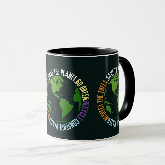 Taza Día de la Tierra Salven el planeta Vamos Verde (Anverso derecho)