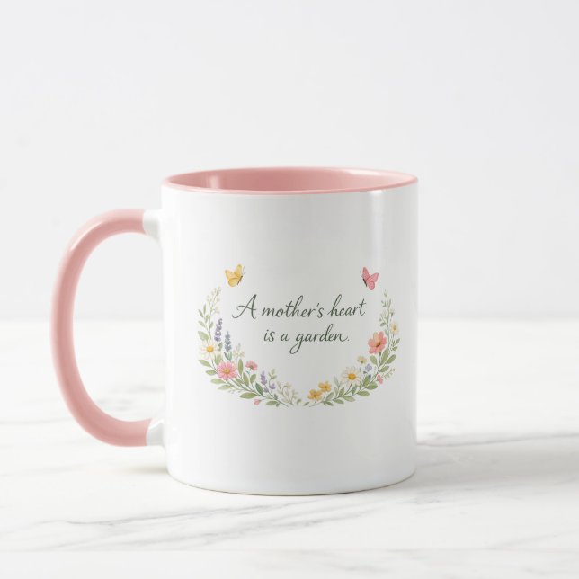 Taza Día de las Madres Flor Elegante (Izquierda)