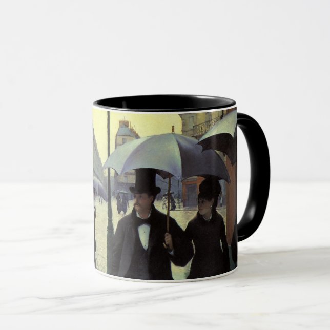 Taza Día de lluvias en la calle de París por Gustave Ca (Anverso derecho)