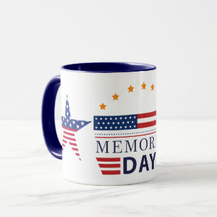 Taza Día de los Caídos Combo Bandera Americana Estrella