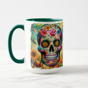 Taza Día de los muertos por la caída del azúcar
